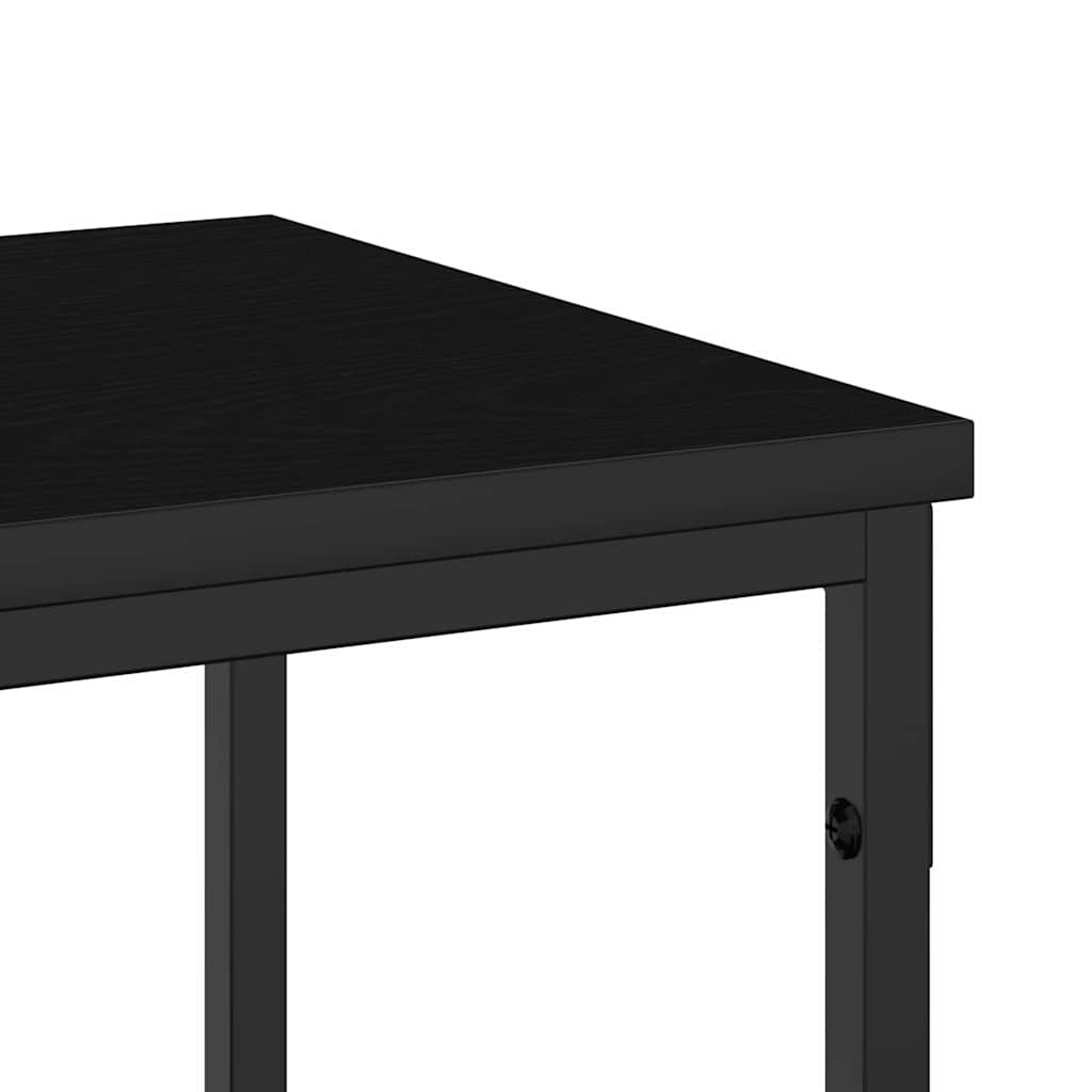Konsollbord med hylle Svart Eik 200 x 30 x 75 cm Konstruert tre