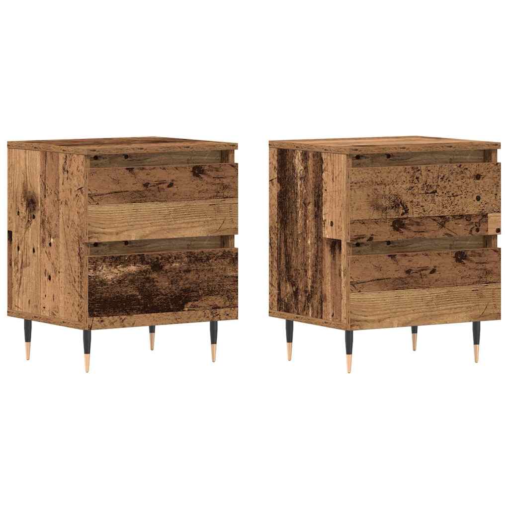 Nattbordskap 2 pcs Gammelt tre 40 x 35 x 50 cm Konstruert tre