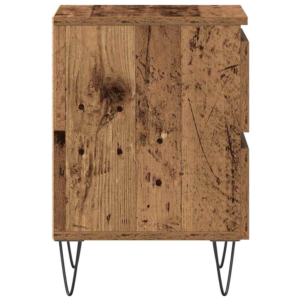 Nattbordskap 2 pcs Gammelt tre 40 x 35 x 50 cm Konstruert tre