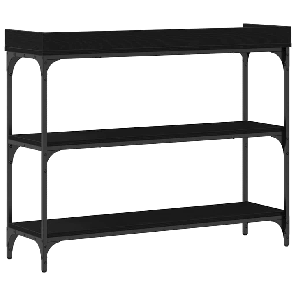 Konsollbord Svart eik 100 x 30 x 80 cm Ingeniørtre og metall