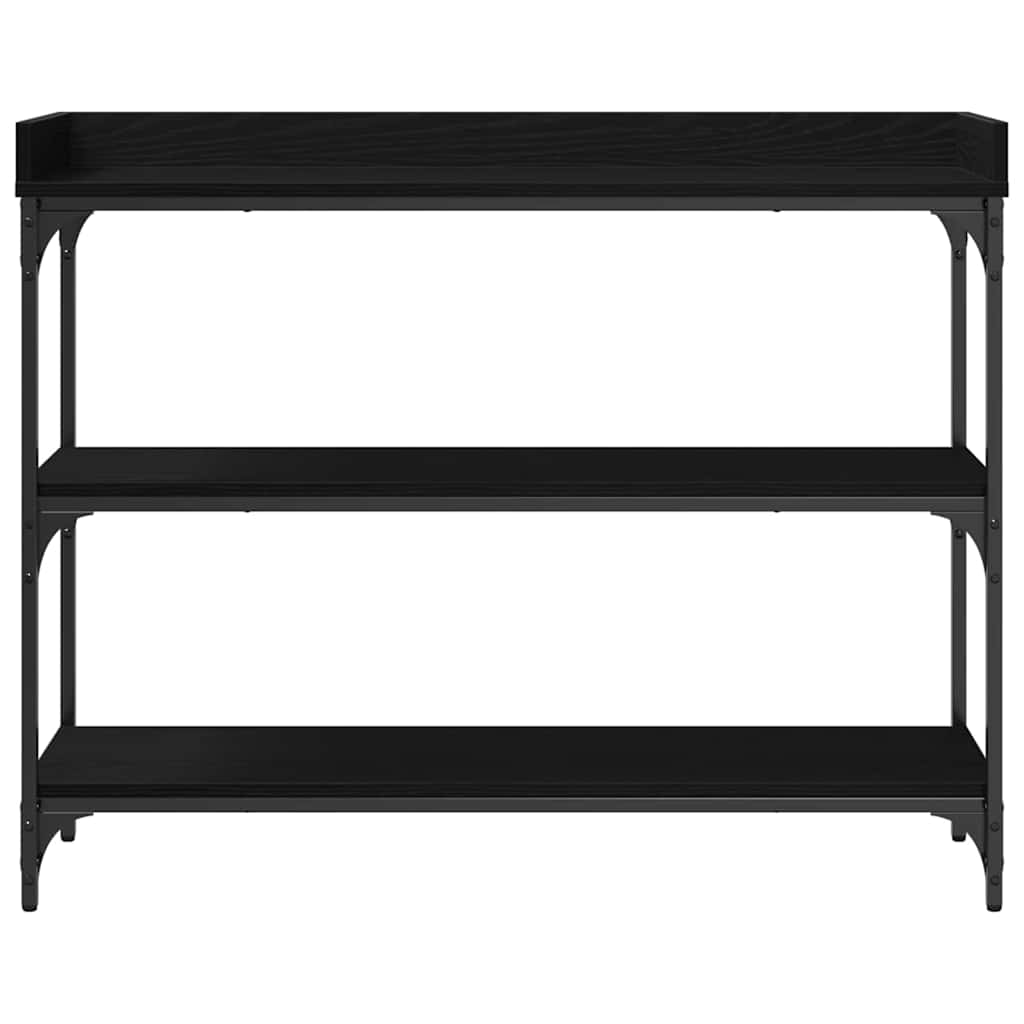 Konsollbord Svart eik 100 x 30 x 80 cm Ingeniørtre og metall