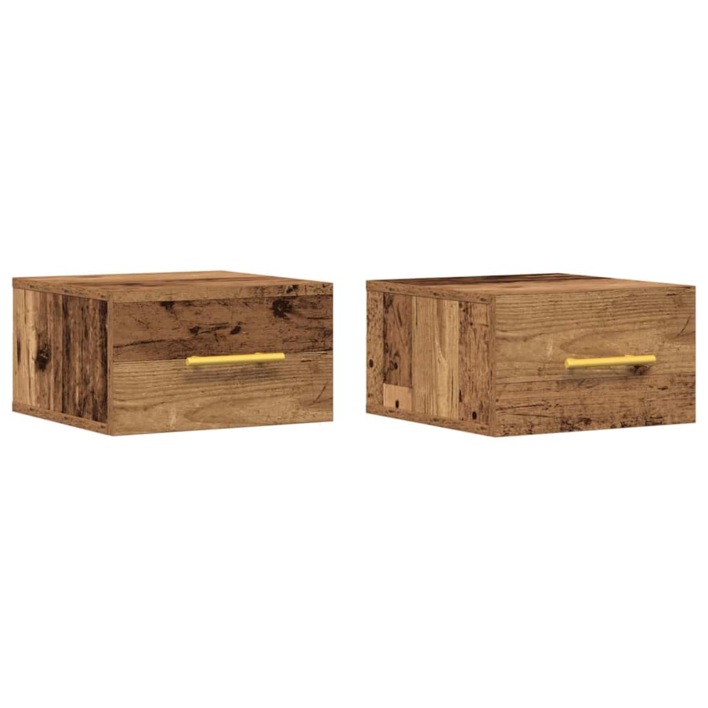 Nattbordskap 2 pcs Gammelt tre 35 x 35 x 20 cm Konstruert tre