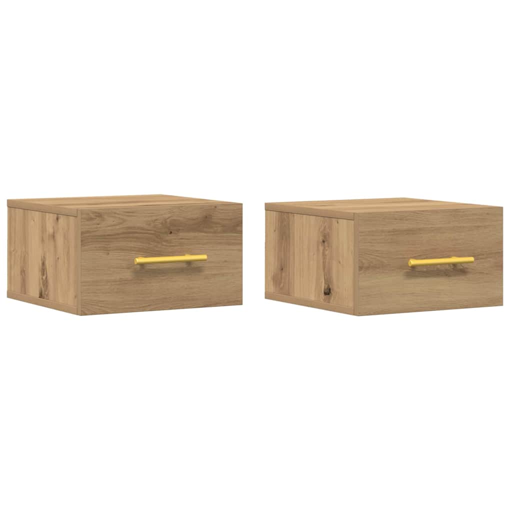 Nattbordskap 2 stk. 35 x 35 x 20 cm Konstruert tre Artisan Eik