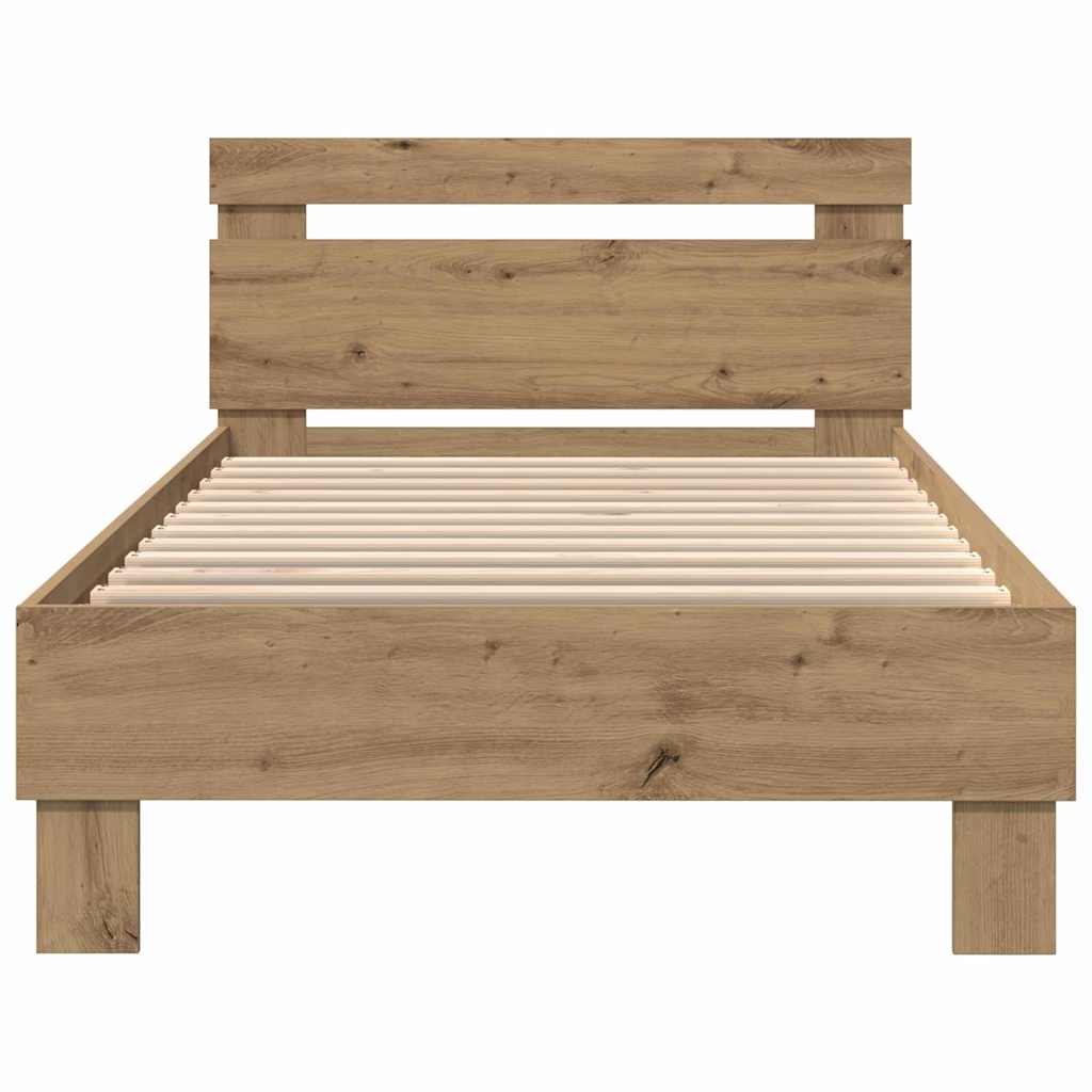 Sengestamme med LED Artisan Eik 75 x 190 cm Konstruert tre