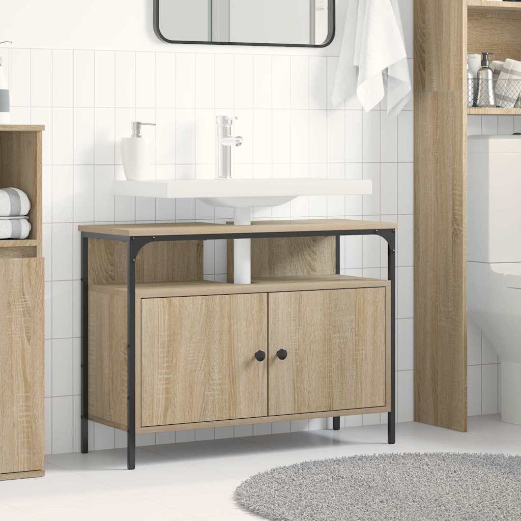 Baderomsvaskeskap med dør Brun 80 x 30 x 60 cm Konstruert tre