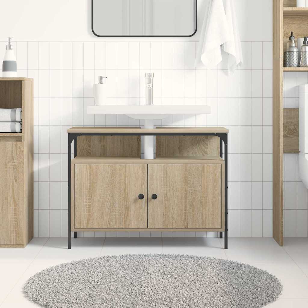 Baderomsvaskeskap med dør Brun 80 x 30 x 60 cm Konstruert tre