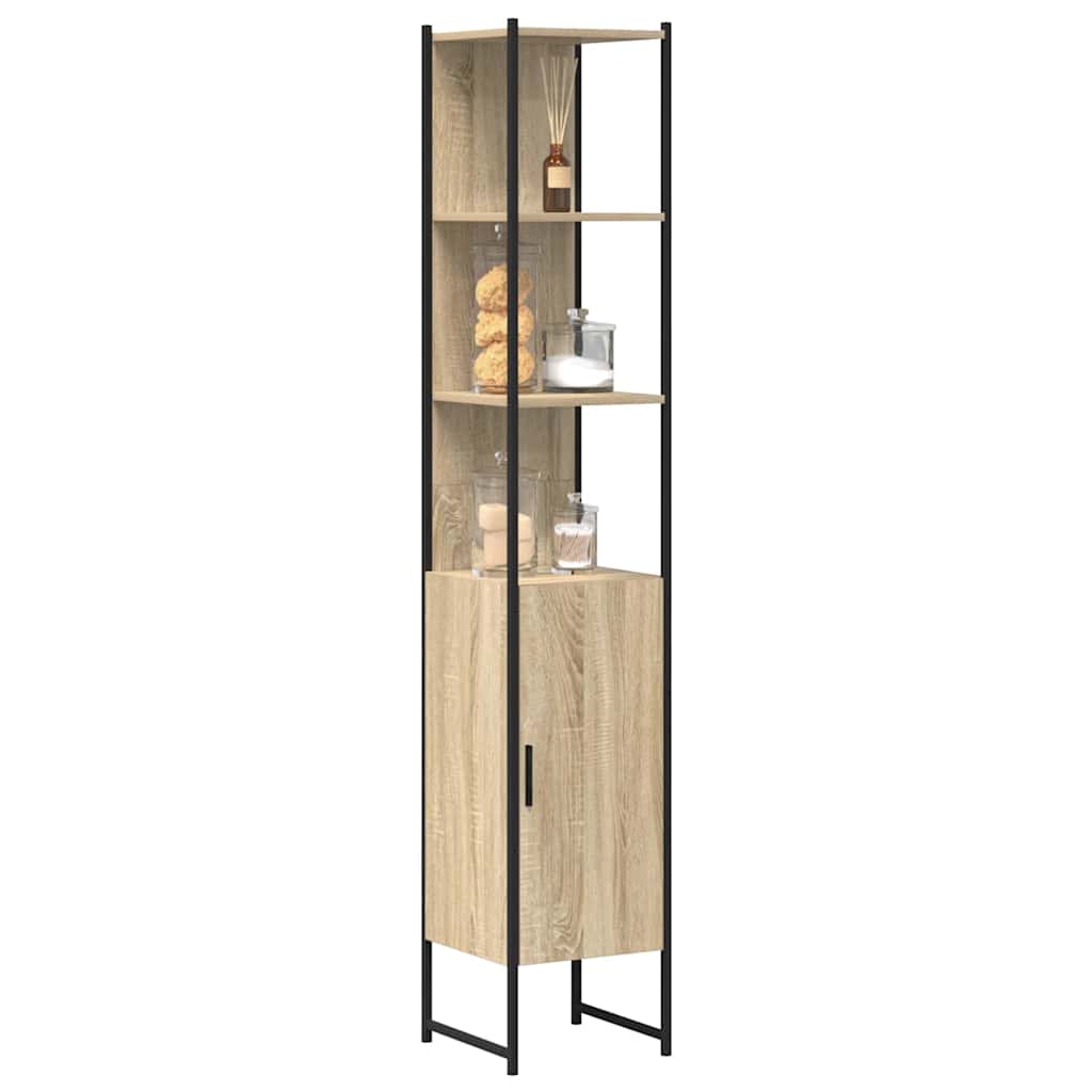 Baderomsskap med hylle Sonoma 33 x 33 x 185,5 cm Konstruert tre