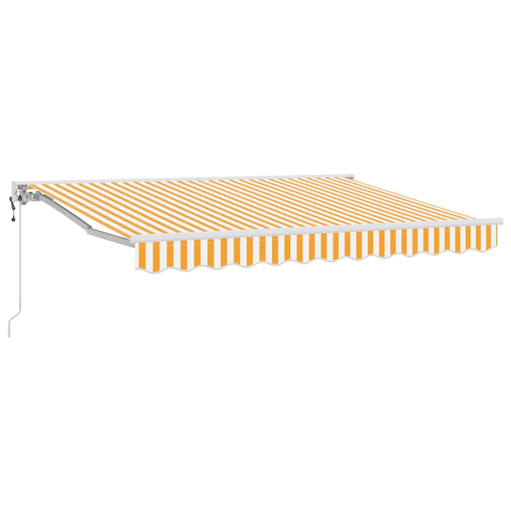 Markiseramme Gul og hvit 250 x 200 cm Polyester med PU-belegg