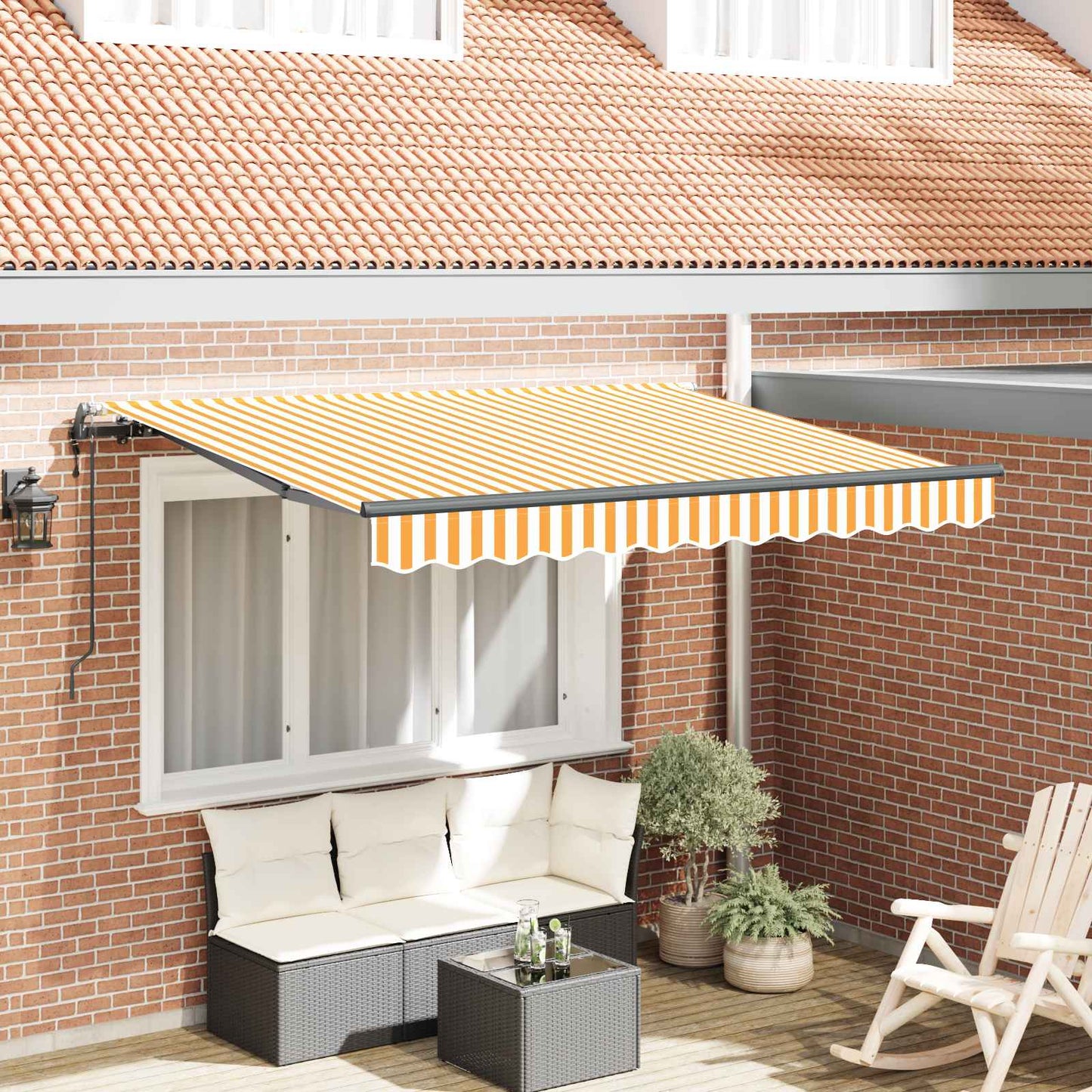 Innvendbar Markise Gul 250 x 200 cm stoff
