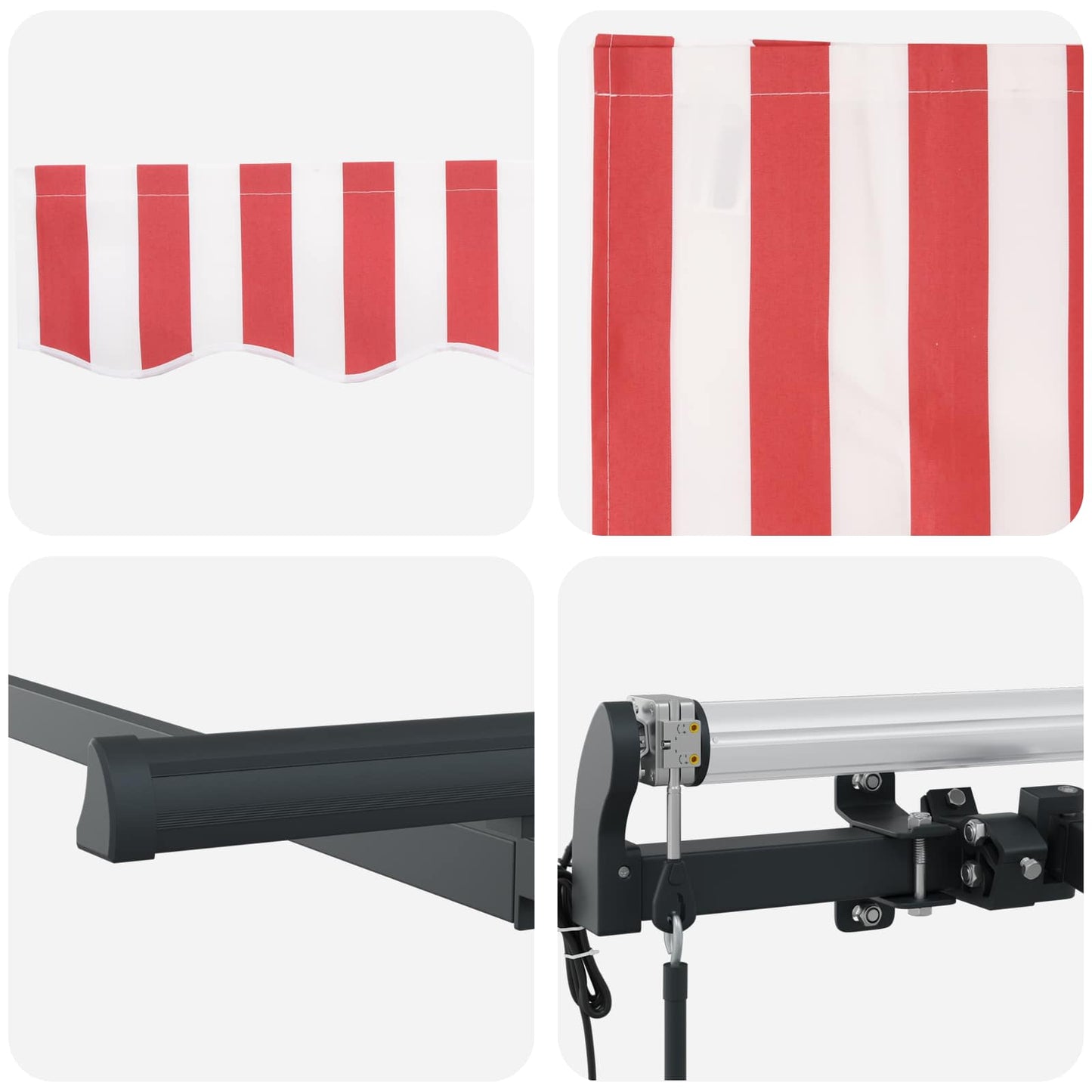 Innvendbar Markise Rød 250 x 200 cm stoff