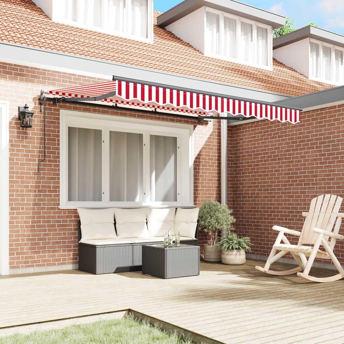 Innvendbar Markise Rød 250 x 200 cm stoff
