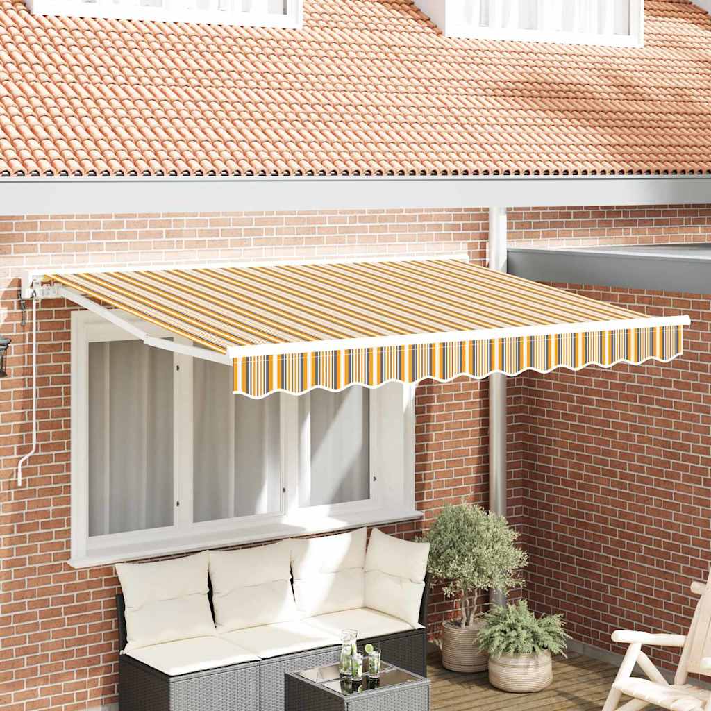Markiseramme Gul og Grå 250 x 200 cm Polyester med PU-belegg