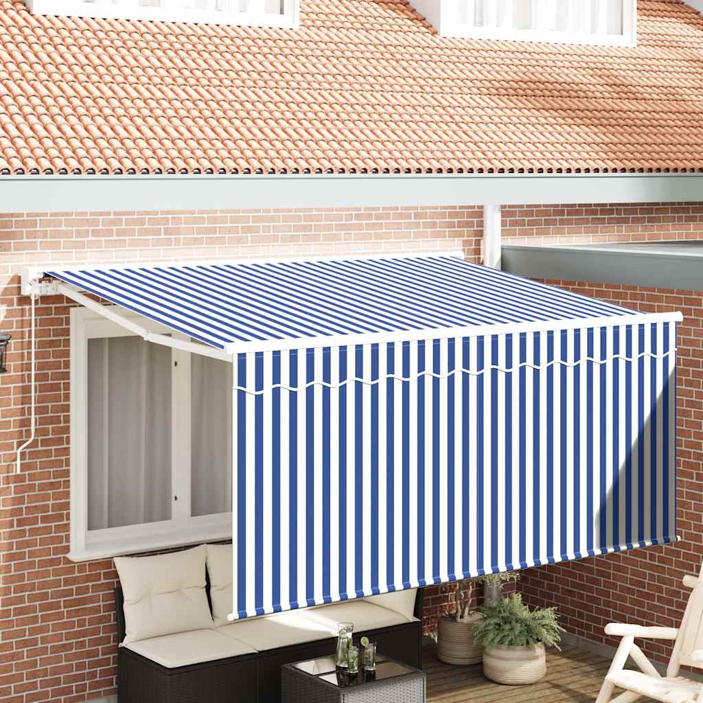 Innvendbar Markise Blå og hvit 300 x 200 cm