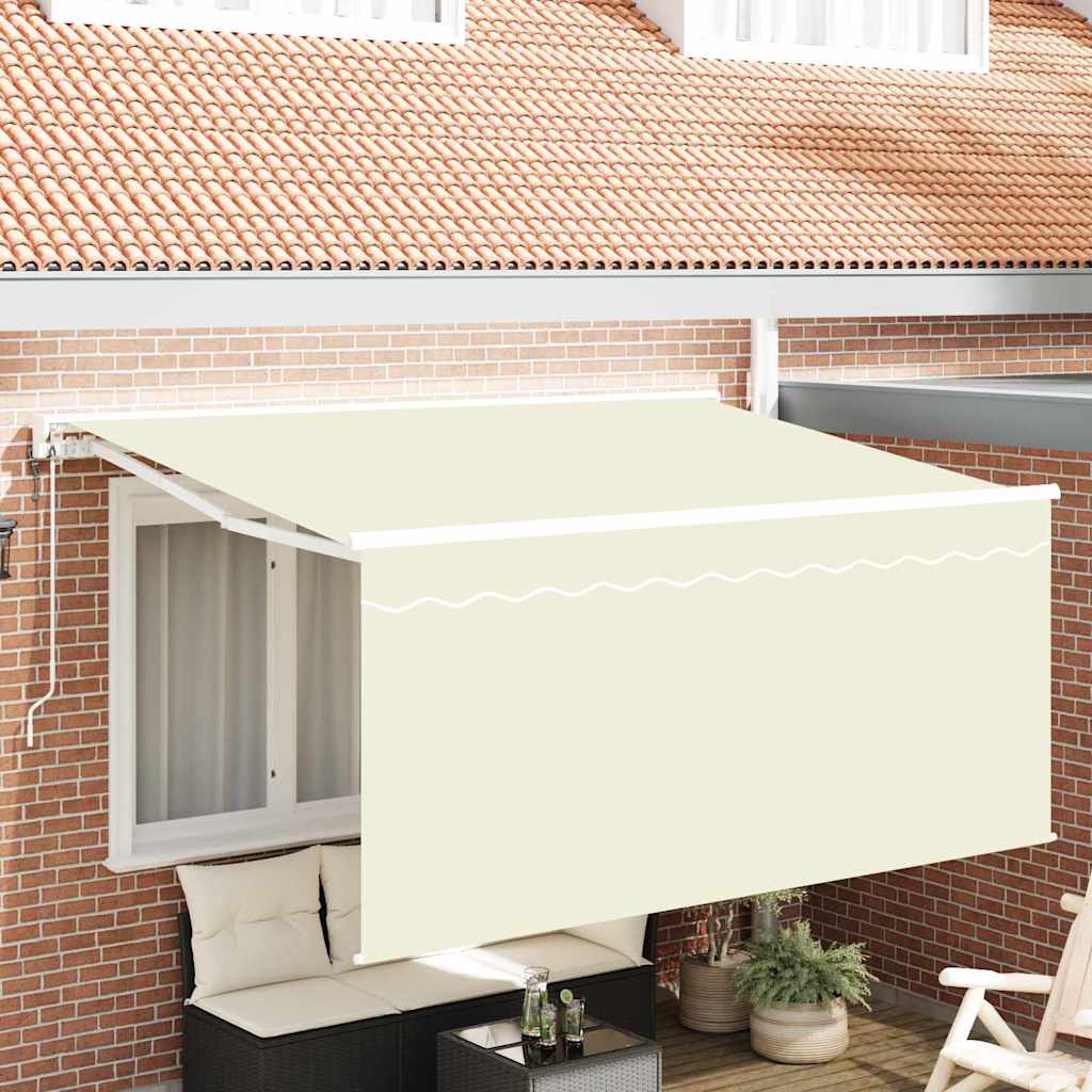 Innvendbar Markise Krem 300 x 200 cm Polyester og aluminium