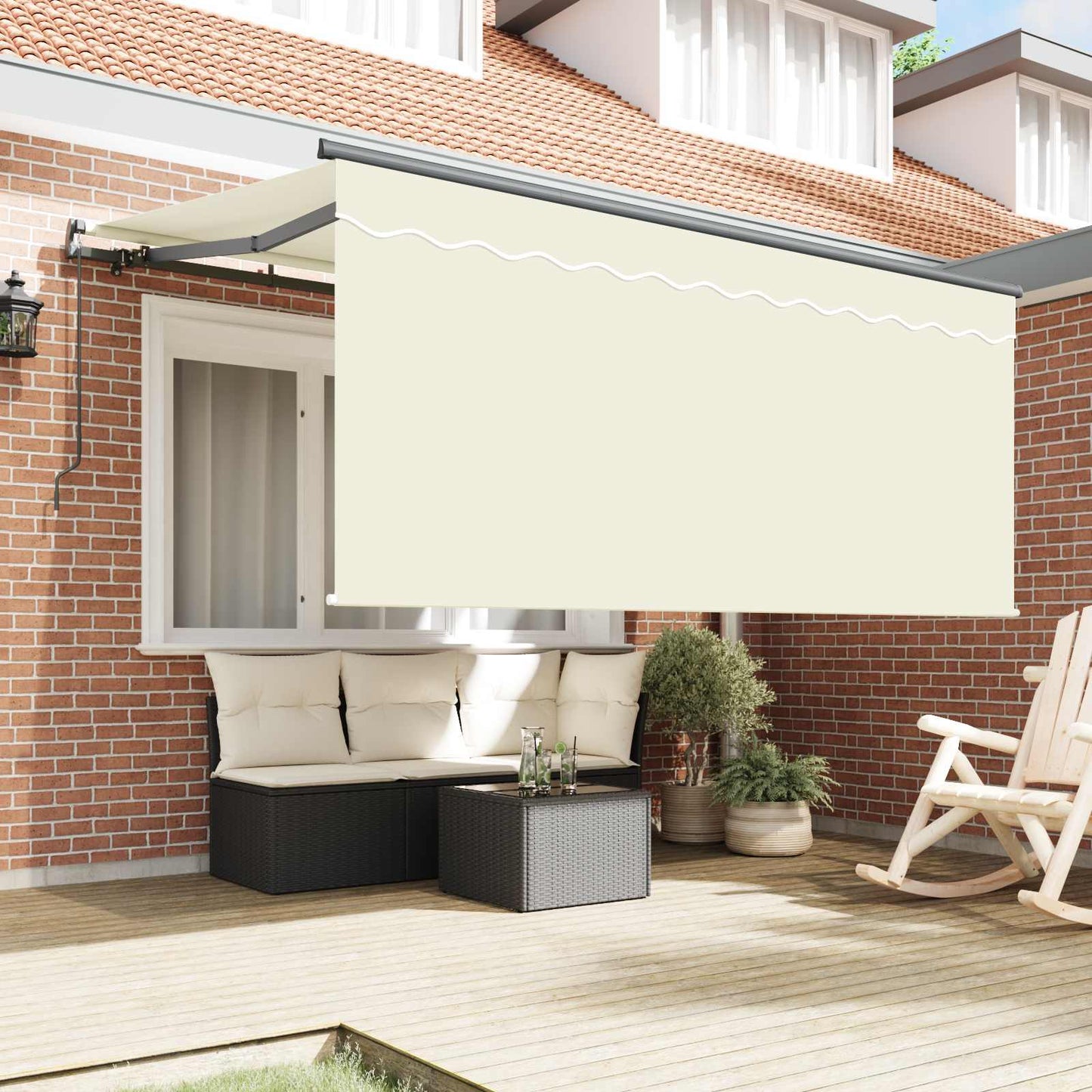 Innvendbar Markise Krem 300 x 200 cm Polyester og aluminium