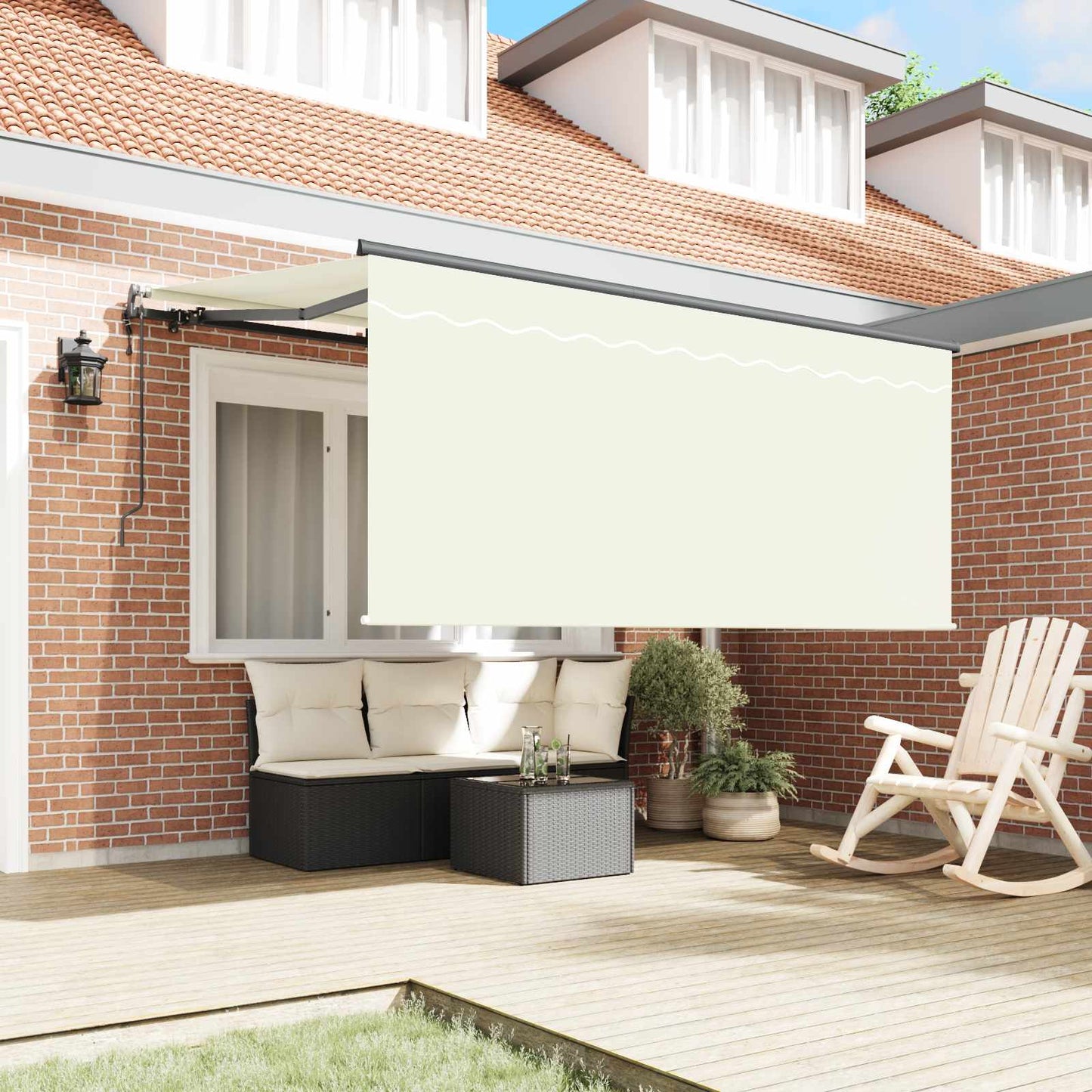 Innvendbar Markise Krem 300 x 200 cm stoff