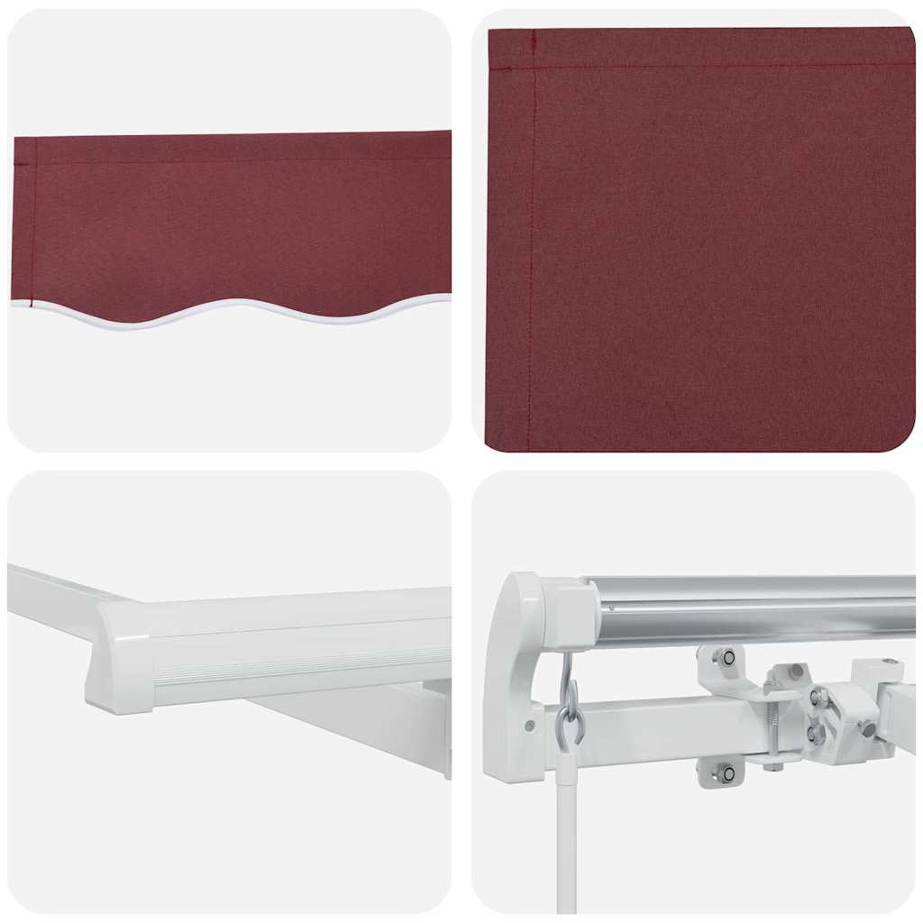 Uttrekkbar markise Burgunder 300 x 200 cm stoff