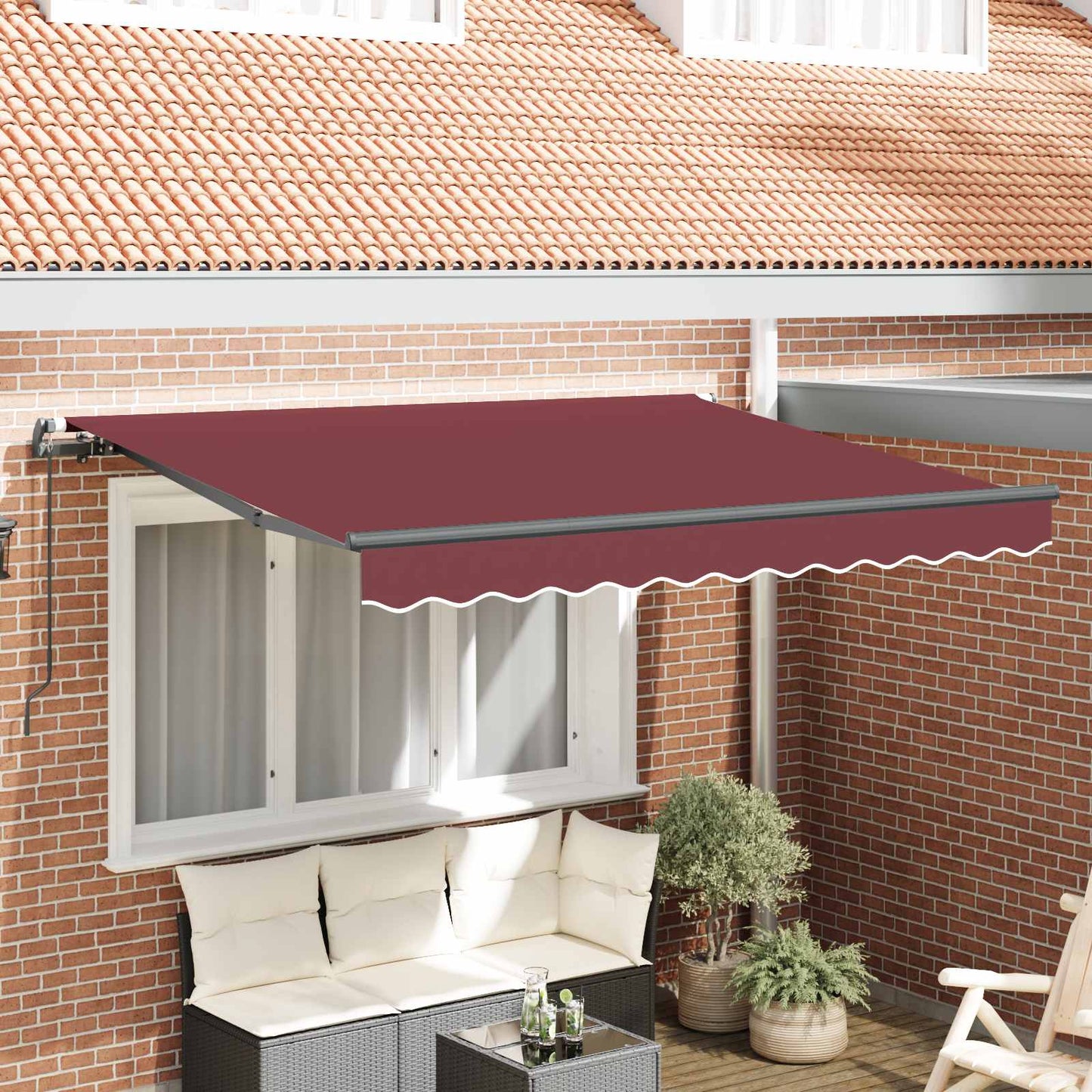 Uttrekkbar markise Burgunder 300 x 200 cm stoff