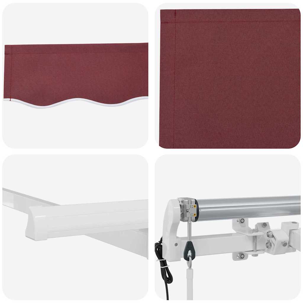 Uttrekkbar markise Burgunder 300 x 200 cm stoff