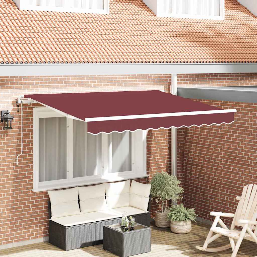 Uttrekkbar markise Burgunder 300 x 200 cm stoff