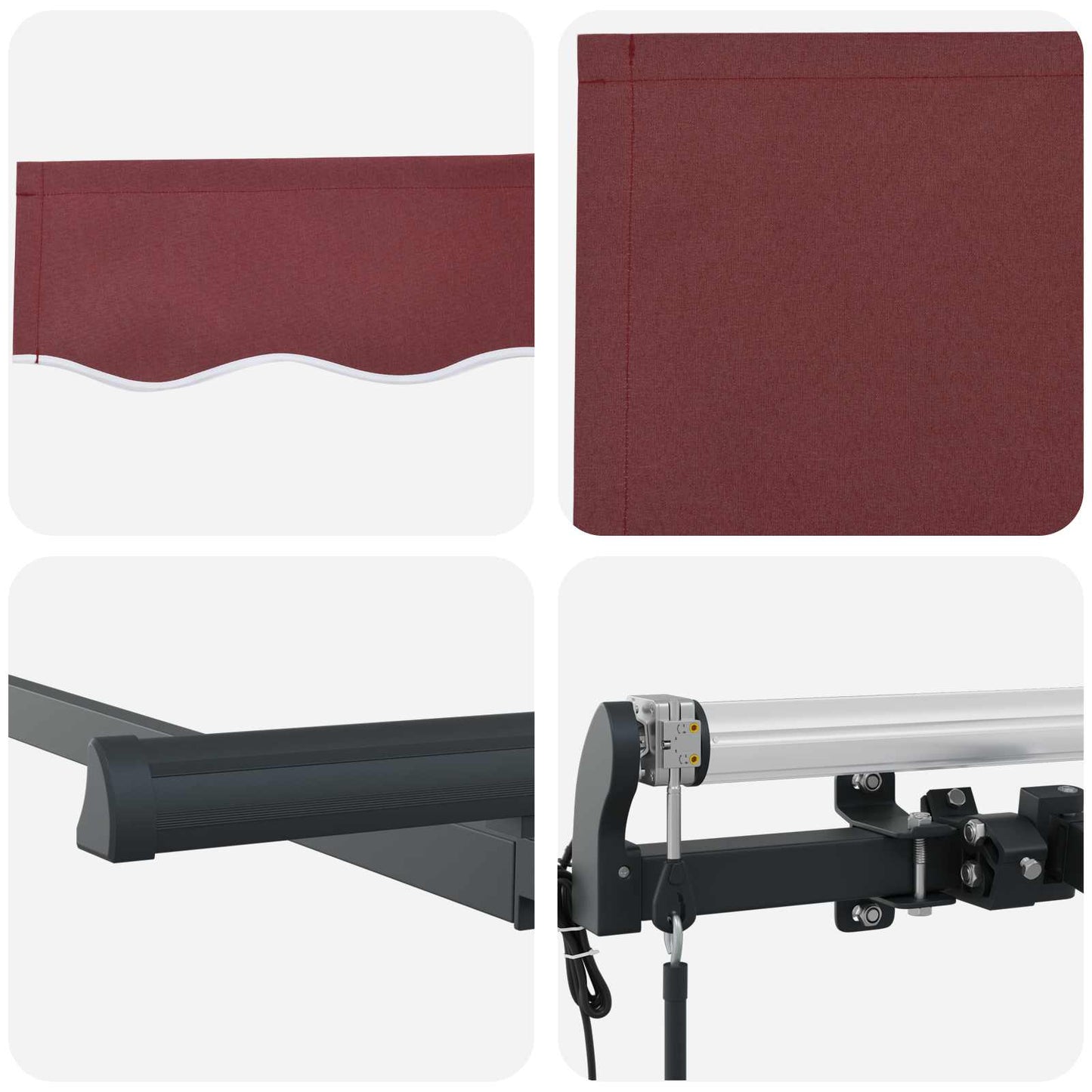 Uttrekkbar markise Burgunder 300 x 200 cm stoff