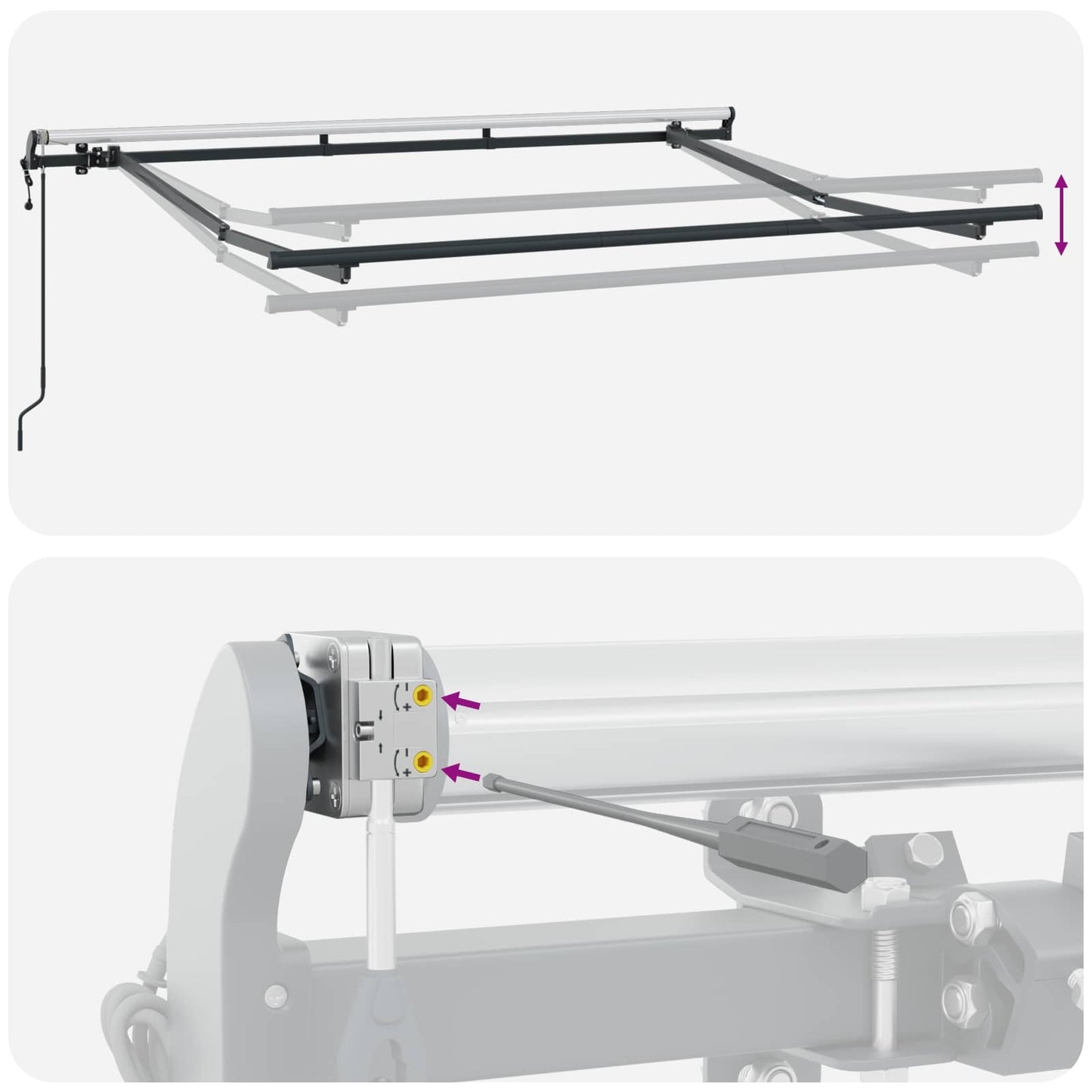 Uttrekkbar markise Burgunder 300 x 200 cm stoff