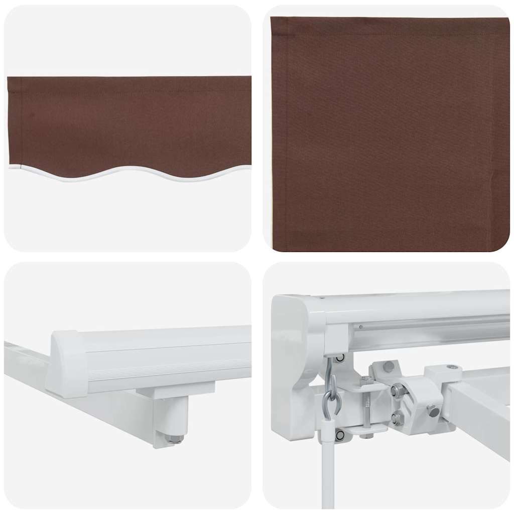 Markiseramme Brun 300 x 200 cm Polyester med PU-belegg