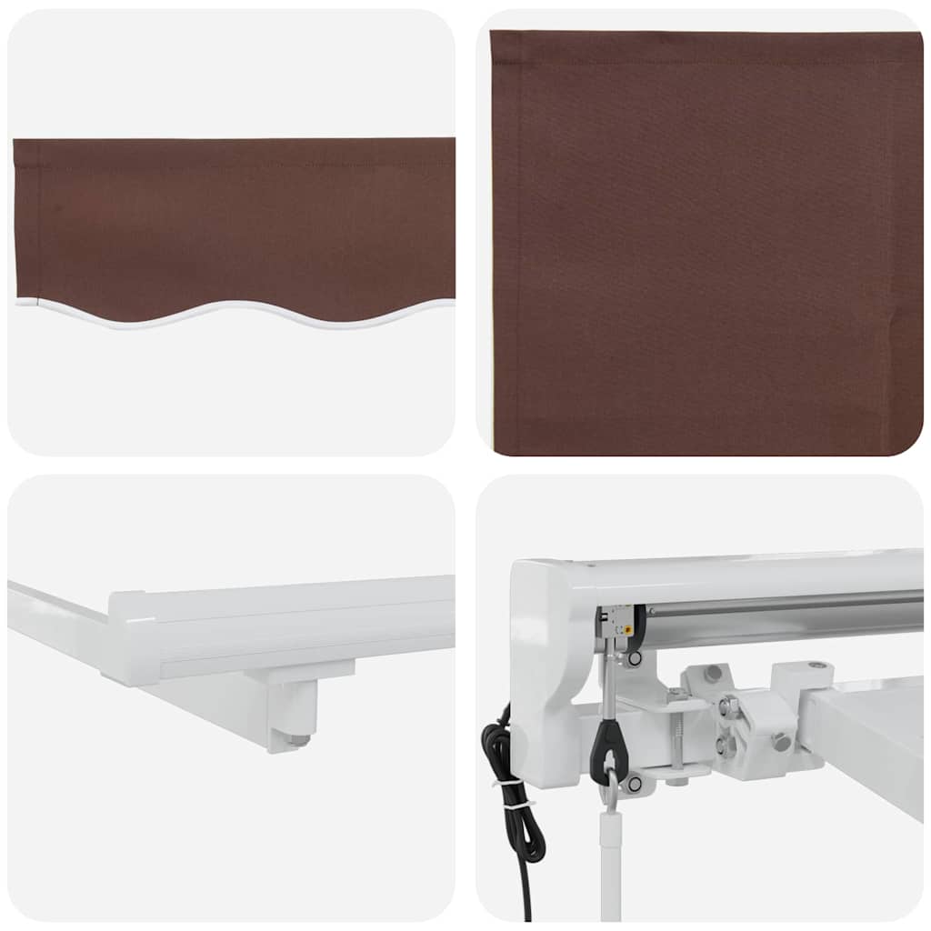 Markiseramme Brun 300 x 200 cm Polyester med PU-belegg