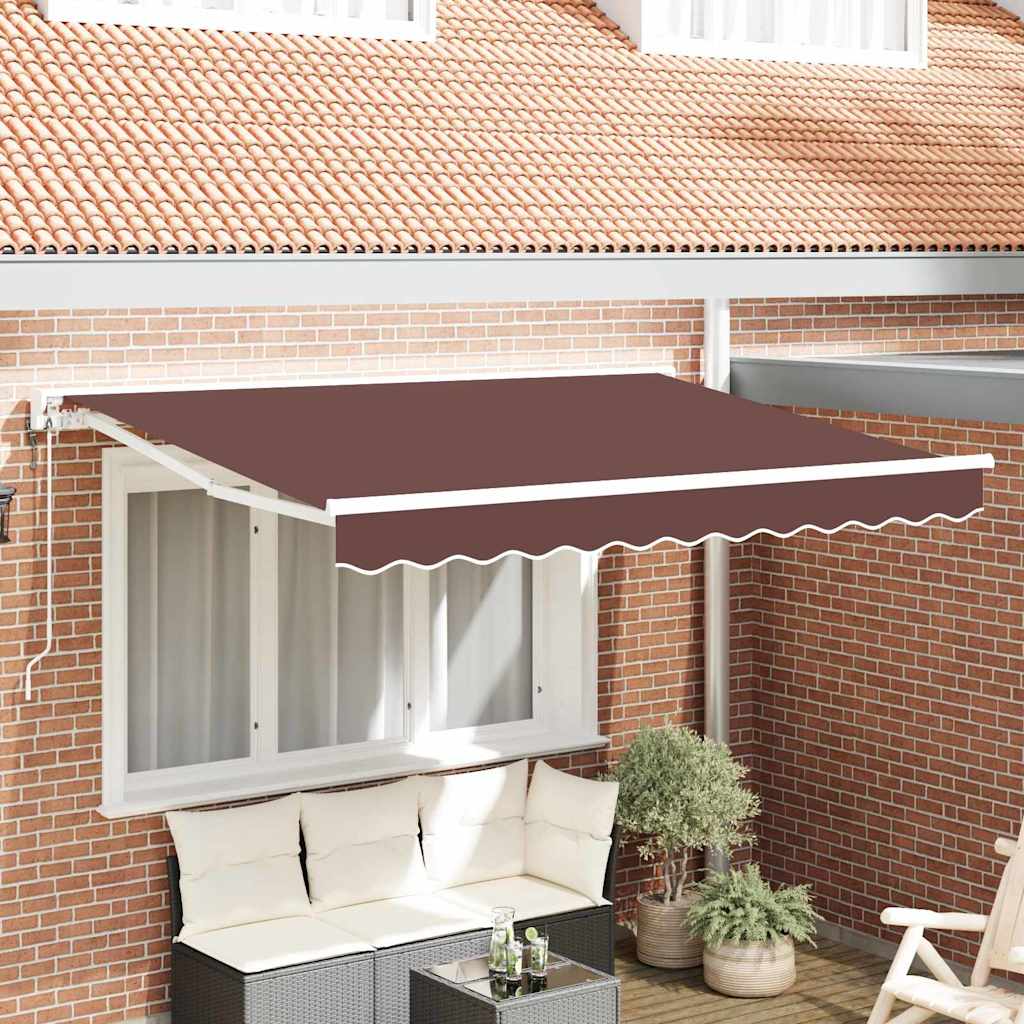 Markiseramme Brun 300 x 200 cm Polyester med PU-belegg