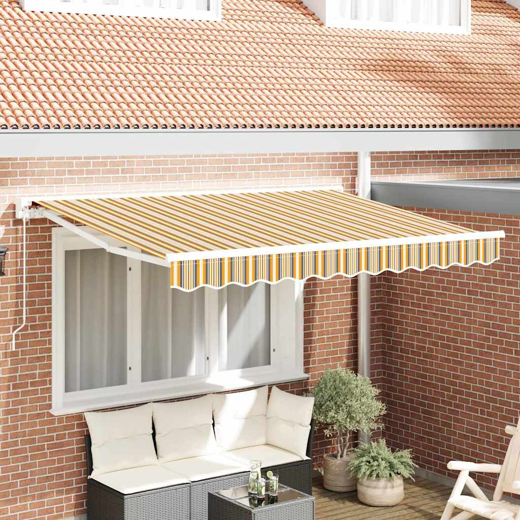 Markiseramme Gul og Grå 300 x 200 cm Polyester med PU-belegg