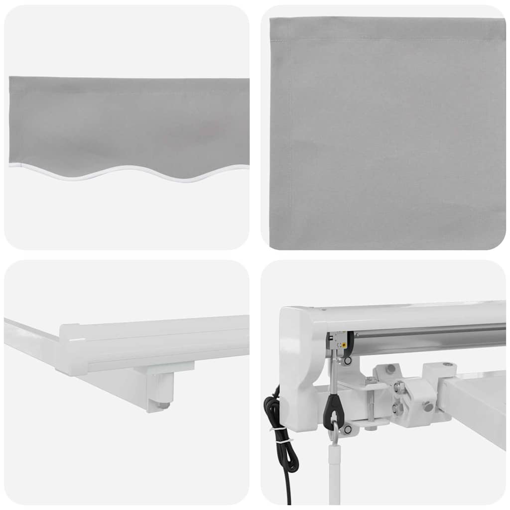 Markiseramme Lysegrå 300 x 200 cm Polyester med PU-belegg