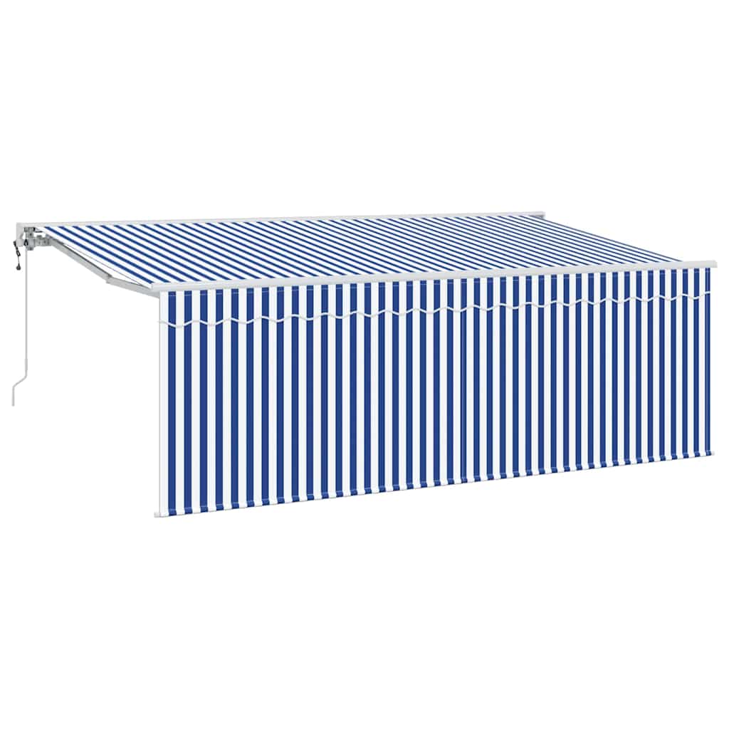 Innvendbar Markise Stripete Blå 350 x 200 cm stoff vidaXL
