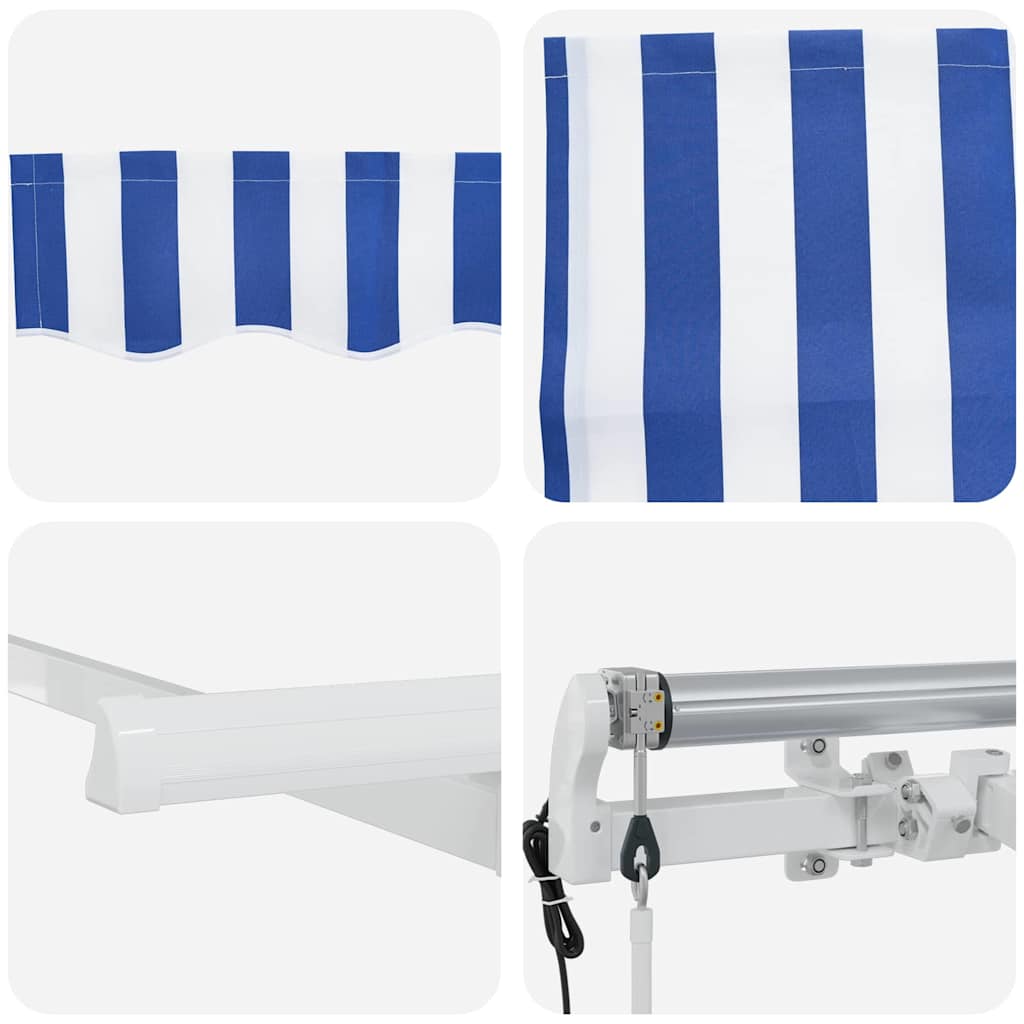 Innvendbar Markise Stripete Blå 350 x 200 cm stoff vidaXL