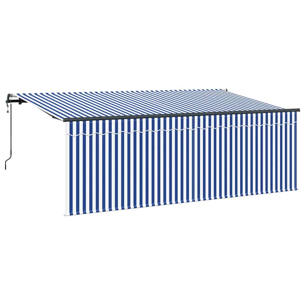 Innvendbar Markise Blå og hvit 350 x 200 cm vidaXL