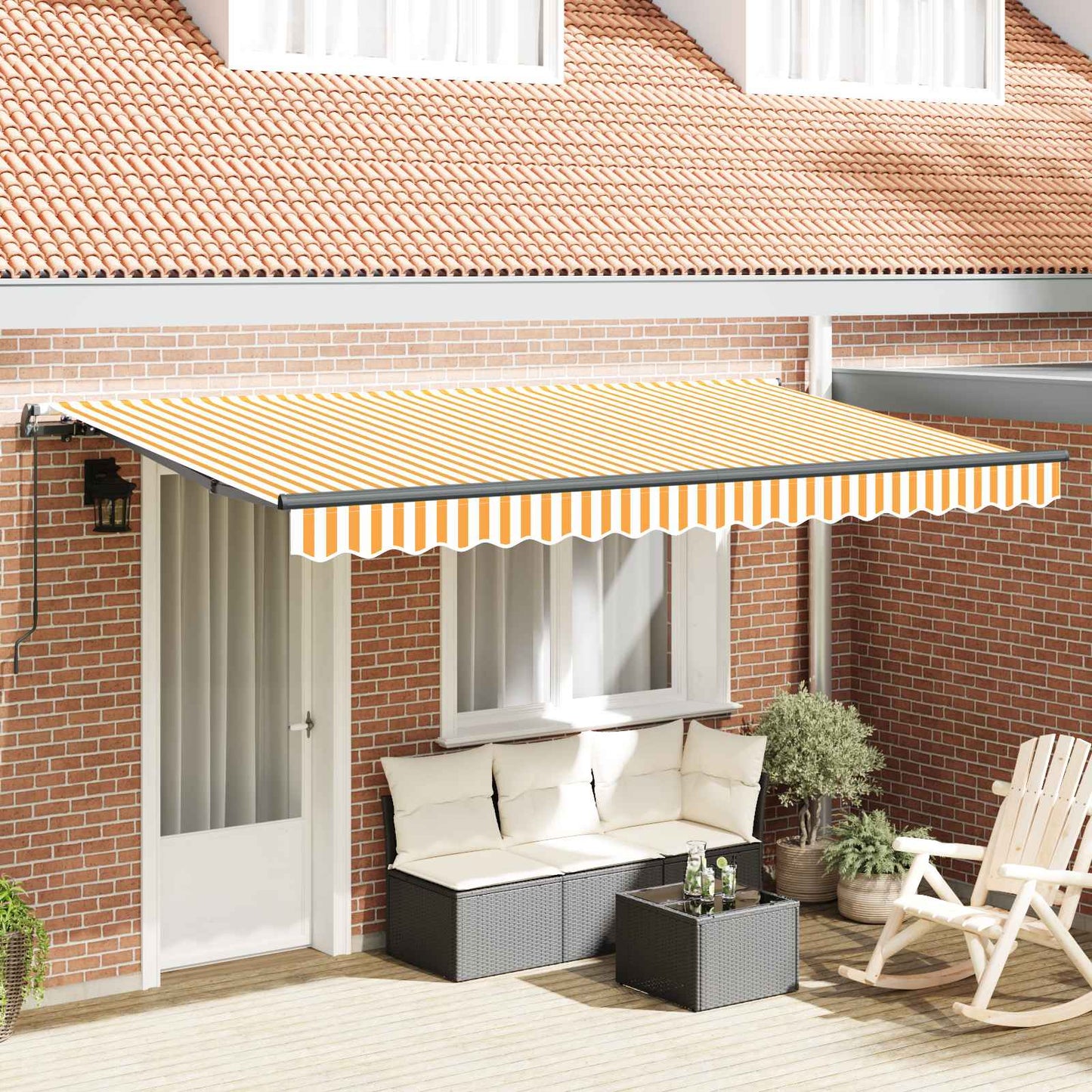 Innvendbar Markise Gul 350 x 200 cm stoff
