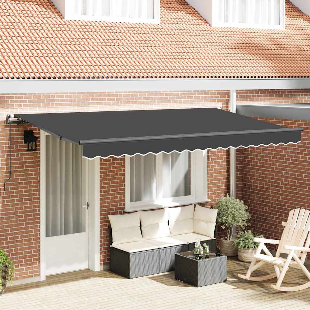 Innvendbar Markise Antrasitt 350 x 200 cm stoff vidaXL