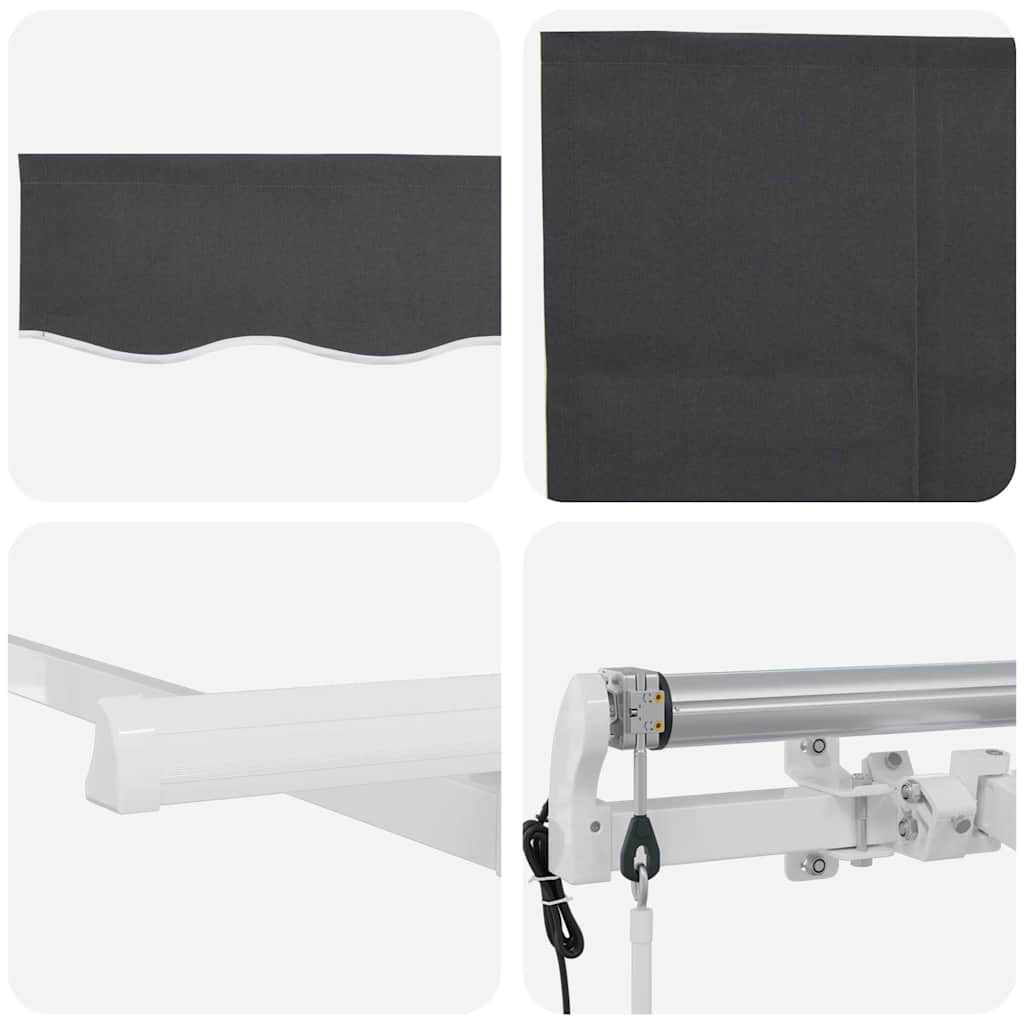Innvendbar Markise Antrasitt 350 x 200 cm stoff vidaXL
