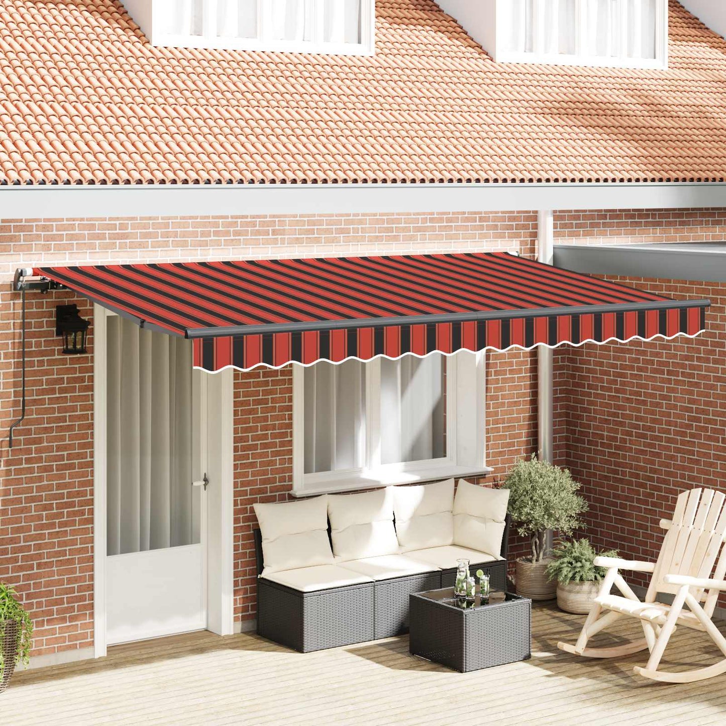 Innvendbar Markise Oransje 350 x 200 cm stoff