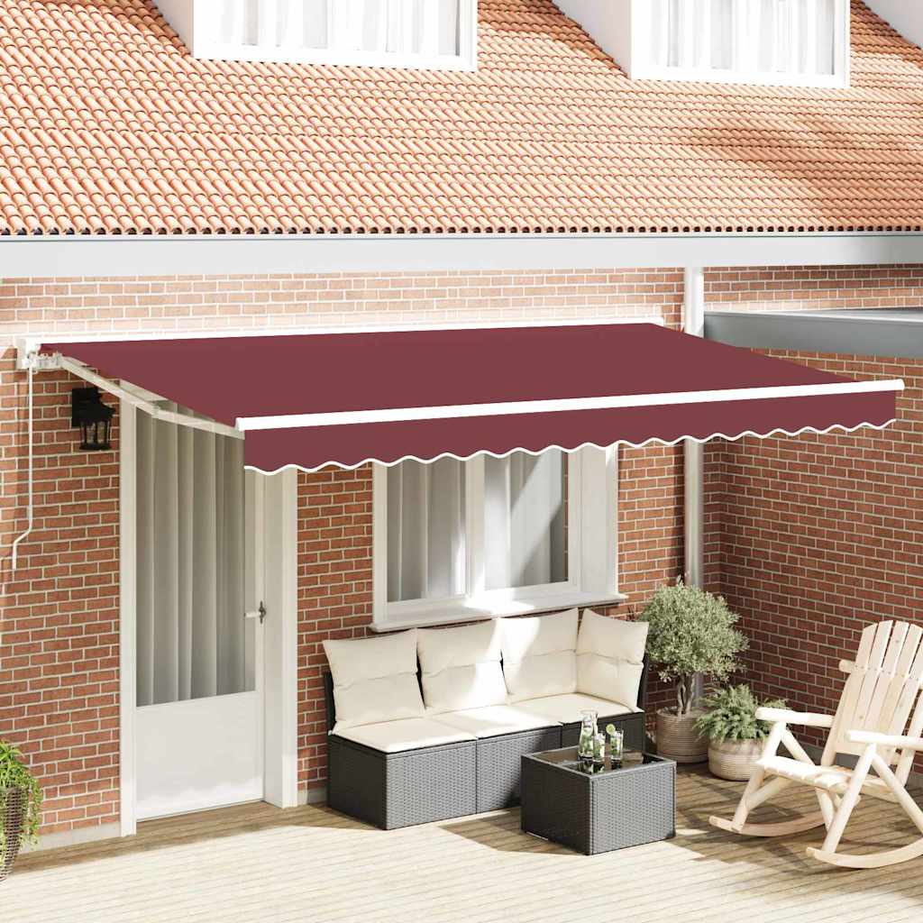 Markiseramme Burgunder 350 x 200 cm Polyester med PU-belegg