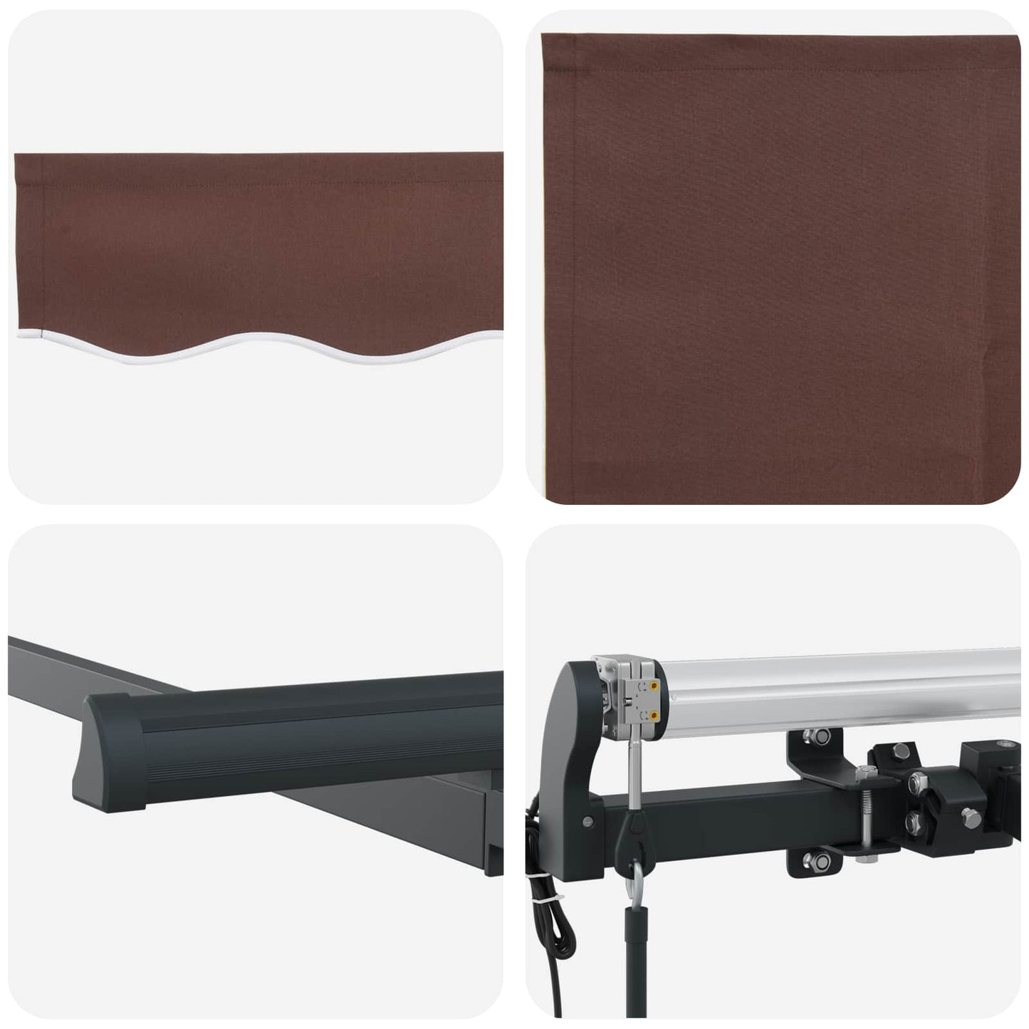 Innvendbar Markise Brun 350 x 200 cm stoff