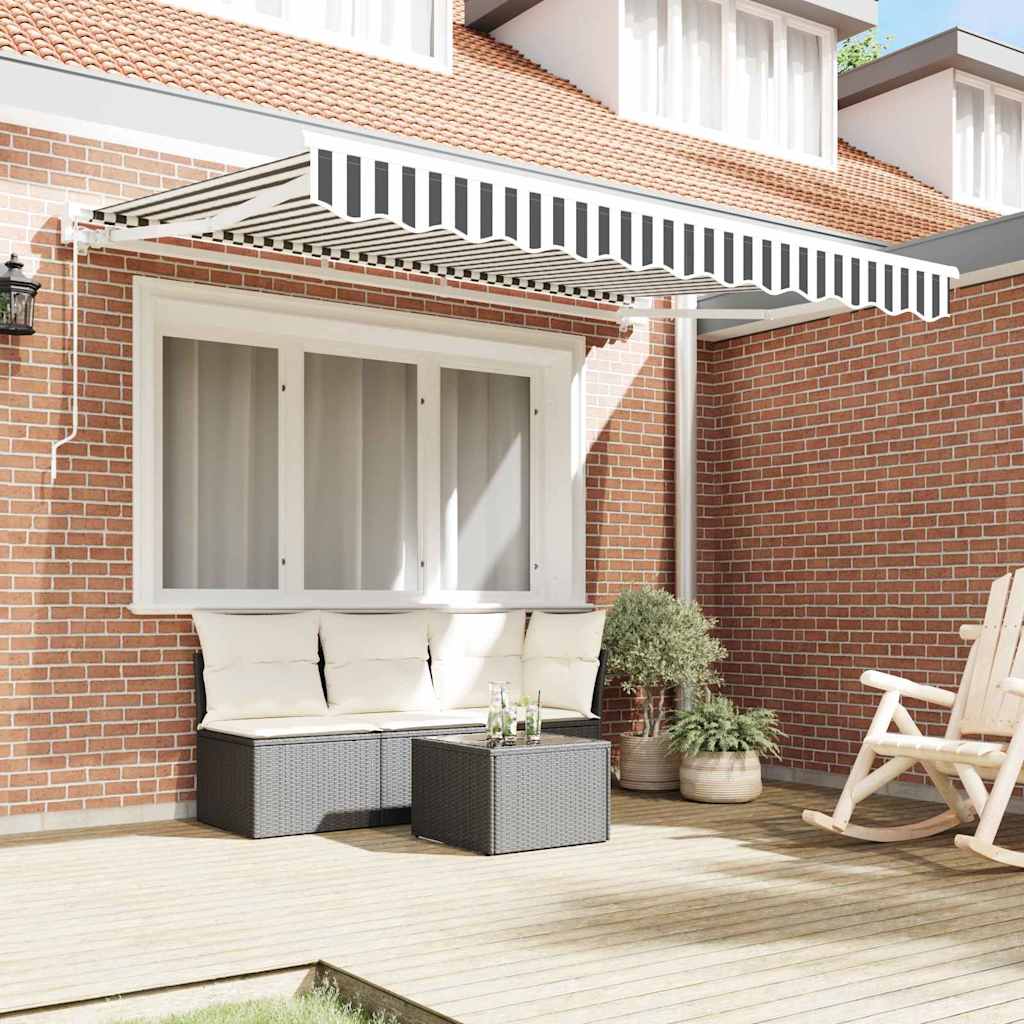 Innvendbar Markise Antrasitt og Hvit 350 x 200 cm vidaXL