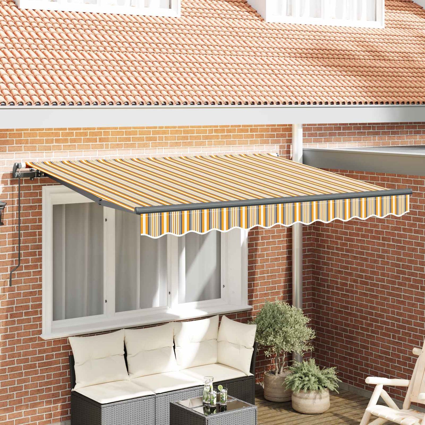 Innvendbar Markise Gul 350 x 200 cm stoff