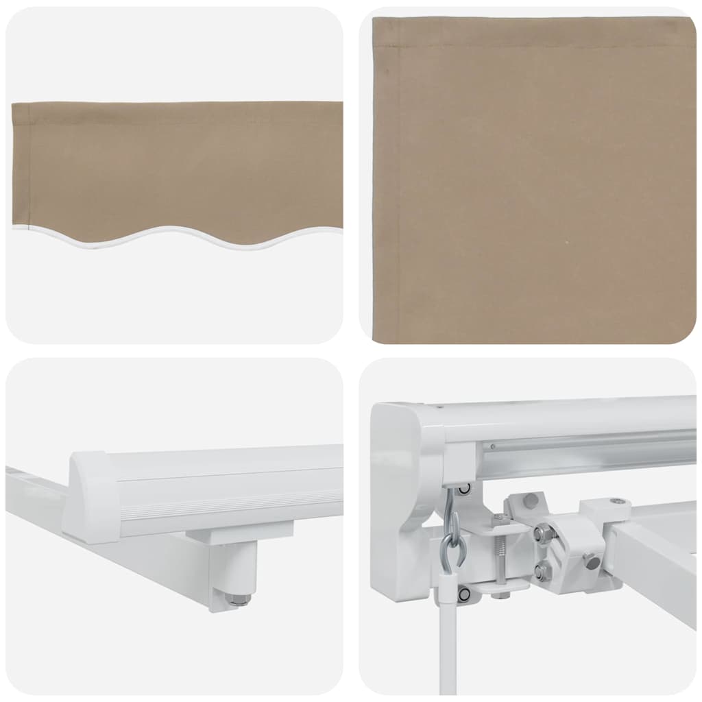 Markiseramme Beige 350 x 200 cm Polyester med PU-belegg