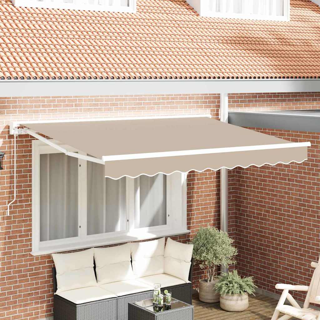 Markiseramme Beige 350 x 200 cm Polyester med PU-belegg