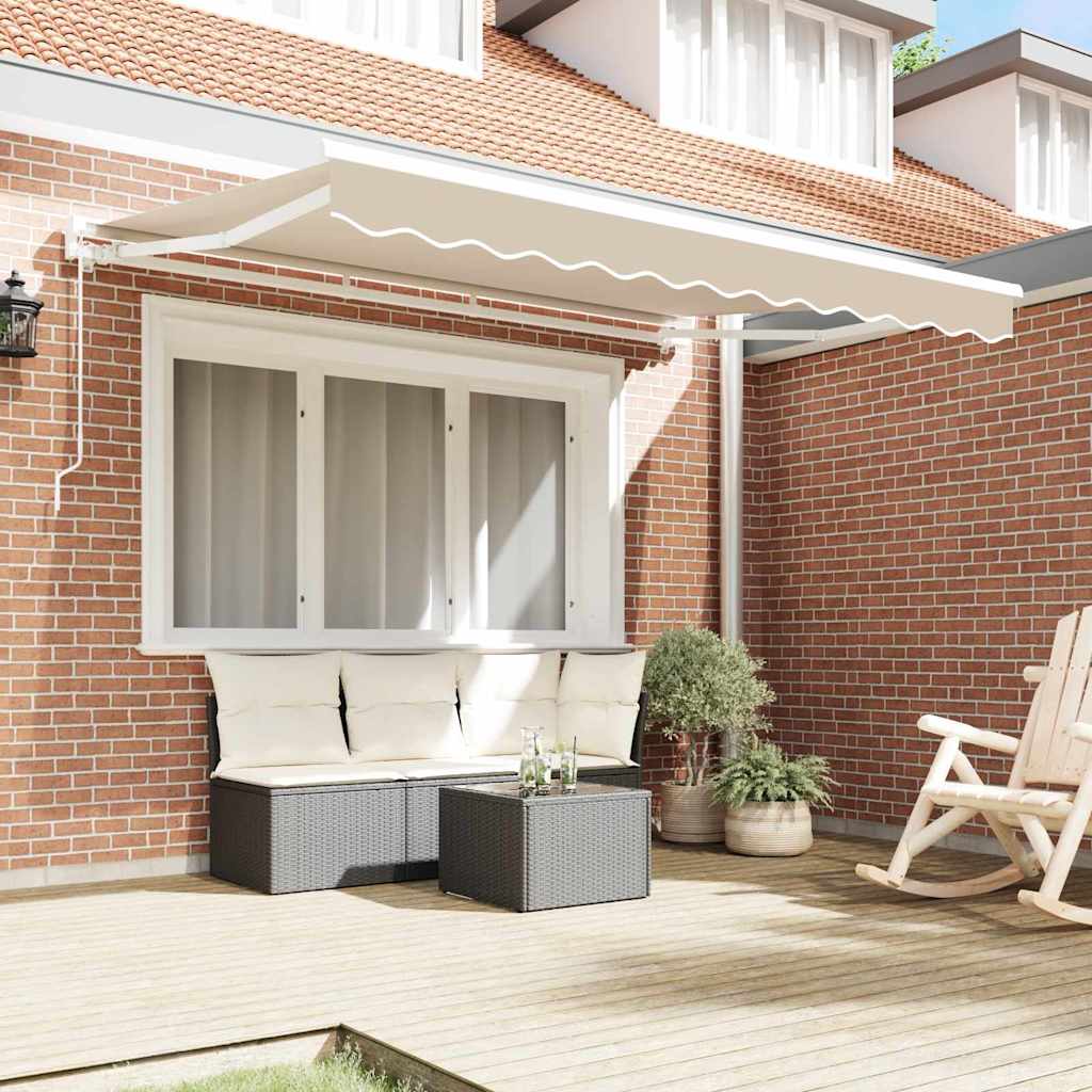 Markiseramme Beige 350 x 200 cm Polyester med PU-belegg