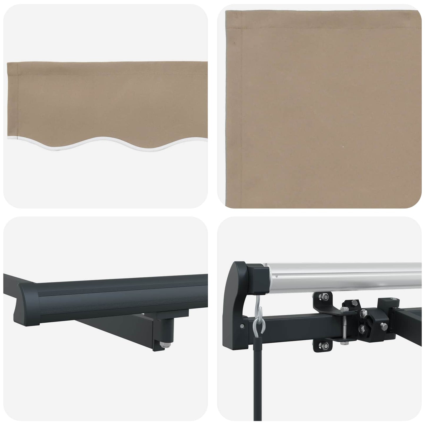 Uttrekkbar markise Beige 350 x 200 cm stoff