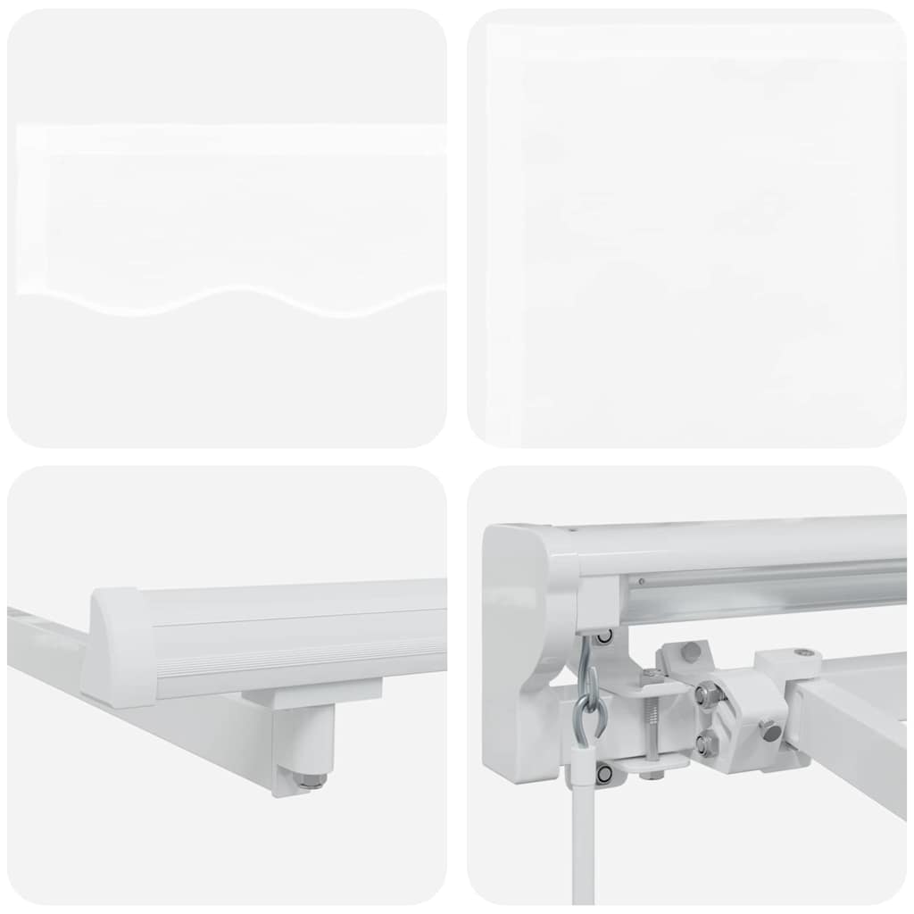 Markiseramme Hvit 350 x 200 cm Polyester med PU-belegg