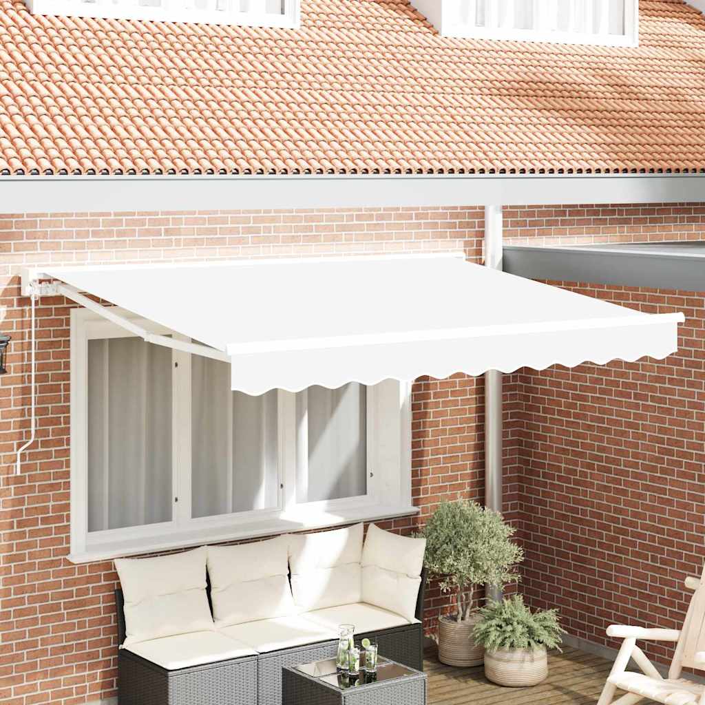 Markiseramme Hvit 350 x 200 cm Polyester med PU-belegg