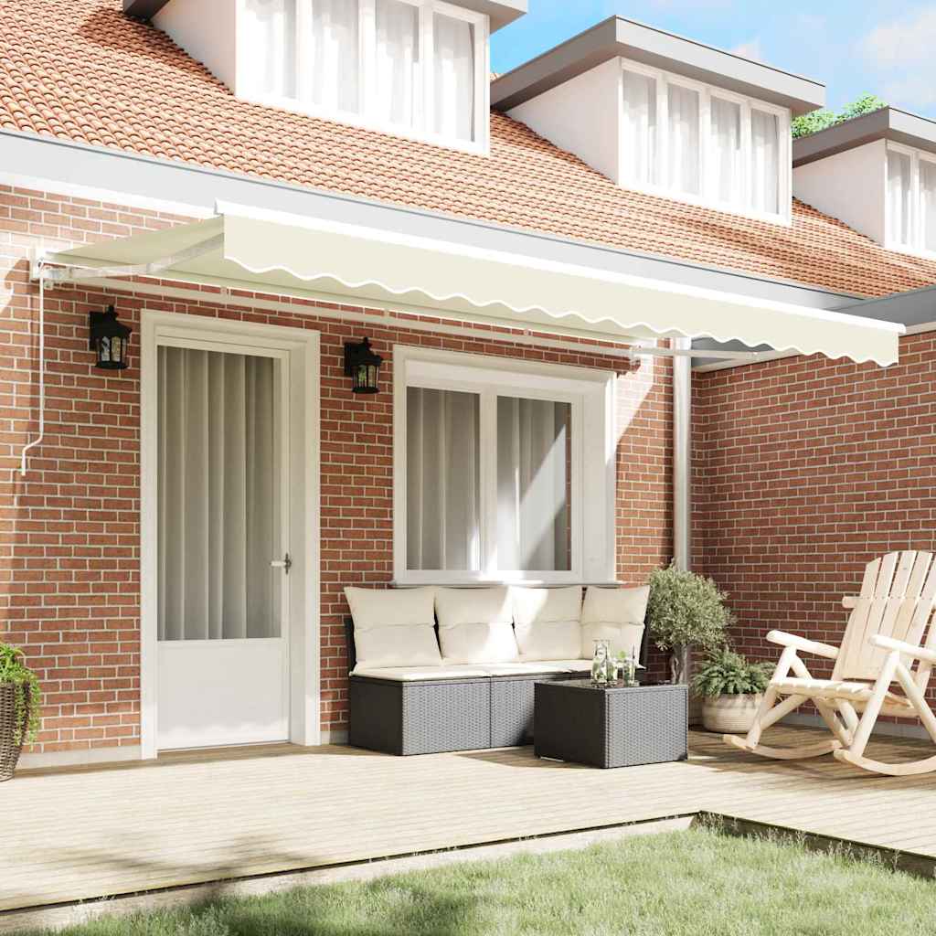 Markiseramme Krem 400 x 200 cm Polyester med PU-belegg