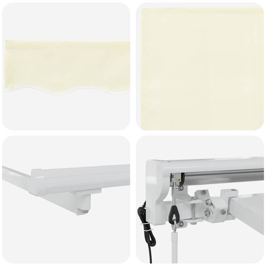 Markiseramme Krem 400 x 200 cm Polyester med PU-belegg